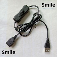 SMILE Cable Extension Toggle, With switch Sturdy USB Extension Cable, Useful Durable 1M Fan Power Line Adapter Fan