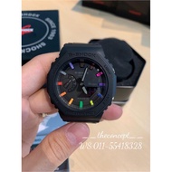 🔥100% Original G-Shock GA-2100-1A1 Custom Black Rainbow Neon GA-2100 GA-2000 TMJ OAK