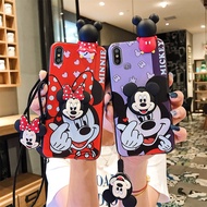 For Huawei Y9A Y9S Y8S Y8P Y7P Y6P Y5P Y7A Y5 Prime 2018 2019 P Smart 2021 Case Cartoon Minnie Mickey Mouse Phone Casing Soft Silicone Cover With Phone Holder Stand Wrist Strap