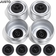 JUSTO 4PCS Trailer Hub Dust Cap, Heavy Duty with Rubber Plug Trailer Axle Dust Cap, Durable 2.44 Inc