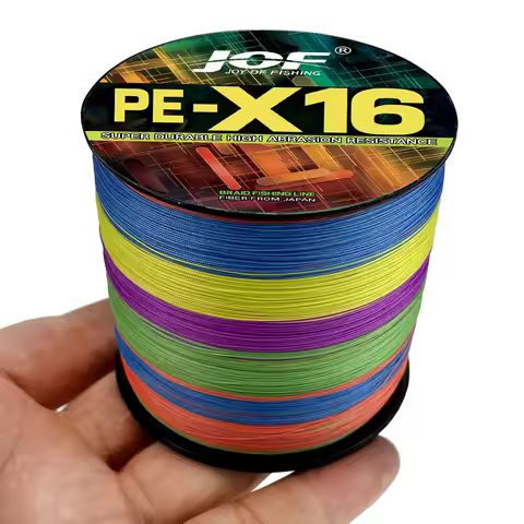JOF 16/12 Strands Sea Fishing Line Multifilament Pe X16 X12 0.16mm-0.80mm 25lb-200lb Wear-resistance