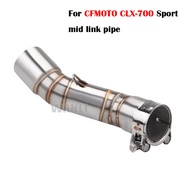 Motorcycle Exhaust System Escape Modified Muffler 51mm Middle Link Pipe Slip On For CFMOTO CLX-700 C