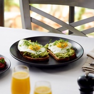 Matte Black Stoneware Coupe Plate Porcelain Plate Dish Plate Salad Plate Side Plate Coupe Plate Dinn