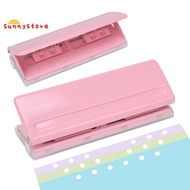 Metal Hole Puncher-Adjustable 6-Hole Punch, Non-Slip Base& Ruler, for A4/A5/A6 Paper, 6-Ring Binder 