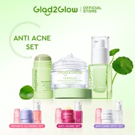 Glad2Glow 3IN1 Skincare Set Moisturizer+Serum+Clay Stick Facecial Skincare Glowing/Acne/Brightening/