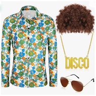 Men 70s Disco Costume 80s Mens Hippie Costumes Set