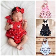Floral Bow sleeve Newborn Infant Baby Romper onesies Pre-mature baby size and 1-4months old