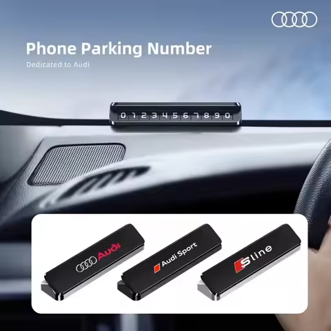 Metal Mobile Phone Temporary Parking Number Plate For Audi A4 A6 A7 RS A5 Q3 Q5 Q7 A8 A3 TT Sline Qu