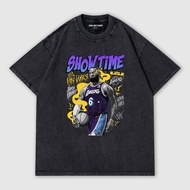 LeBron James湖人隊 Lakers SHOW TIME 做舊水洗純棉落肩短T 台灣製