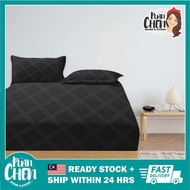 Fitted Bedsheet Set Cotton Cadar Getah Keliling Queen Pillow Bolster Sarung Cadar Asrama Kain Sejuk