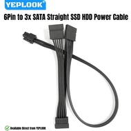 YEPLOOK 6Pin to 3x SATA Straight 18AWG HDD SSD Power Cable for Corsair HX1200, HX1050, HX1000, HX850
