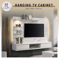 Monolife 6 FT Hanging TV Cabinet With Led / Wall Mounted TV Cabinet