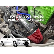 Toyota vios ncp93 2007-2013 engine filter plug and play Open Pod Filter Ram Pipe Anti Heat System up