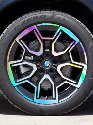 Used for BMW iX1 Wheel Sticker Modified Decorative Blackened Carbon Fiber Waterproof Car Sticker Scr