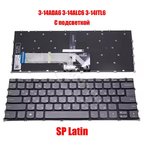 Russian US Spanish Latin Keyboard for Lenovo IdeaPad 3-14ADA6 3-14ALC6 3-14ITL6 With Backlit