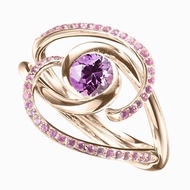 紫水晶粉紅剛玉二合一戒指套裝 極簡14k金戒指 結婚求婚戒指組合