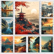 Travel Landscape Poster Canvas Painting India Japan Vietnam Norway Art Picture Wall Accessory Living