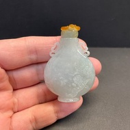 瀚玉珠寶 天然A貨翡翠 蜜糖黃 冰糯種鼻煙壺 小擺件 翡翠鼻煙壺