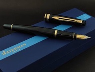 墨水筆 Waterman Expert系列亮黑金夾墨水筆 鋼筆 可刻名 fountain pen