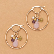 ETERNAL LOVE ROSE QUARTZ DROP EARRINGS-ROSE EARRINGS Round