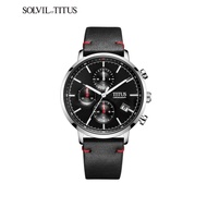 Solvil et Titus W06-03298-003 Men's Quartz Analogue Watch in Black Dial and Leather Strap