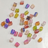 4x6 mm Antique Acrylic Cylinder Block Mote Beads