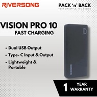 Riversong Vision 10 Pro Fast Charging Power Bank | Slim & Compact Design  | 22.50W Fast Charging
