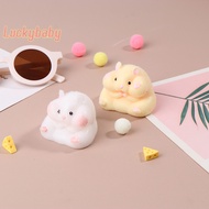 [LuckybabyS] Super Soft Cute Q-Bullet Simulated Hamster Fidget Toy Mini Squishy Toys Kawaii Stress Relief Squeeze Toy TPR Deion Toy new