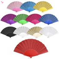 Glitter Women Handheld Fan With Shining Plastic Fan Rib for Wedding,Church,Festival,Dance,Party Prom