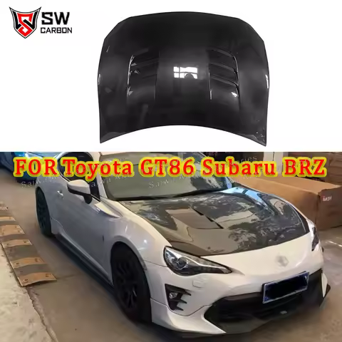TS Style Carbon Fiber Front Hood for Toyota GT86 ZN6 BRZ ZD6 2013+ Front Bumper Hood Bonnet Engine C