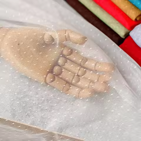 Lace Mesh Dot Jacquard Fabric Tulle Fabric For Dress And Mosquito Net Patchwork Needlework Diy Mater