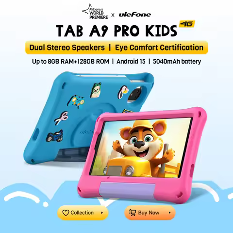 【2025 New】Ulefone Tab A9 Pro Kids 4G Tablet Android 15 RAM(8+8) 128GB ROM 5040mAh 8.68" Display Chil