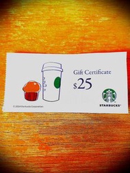 全新  Starbucks  星巴克禮券  現金券$25   兩張共$50售  $45