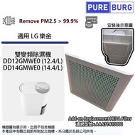 加強型高效HEPA濾網模組適用於LG 雙變頻抽濕機 DD12GMWE0 DD14GMWE0 DD16GMEE1 DD20GMWE1