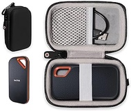getgear case for SanDisk Extreme, Extreme Pro Portable SSD Compatible with 500GB, 1TB, 2TB, 4TB, Black with Orange Contrast Handy Travel case