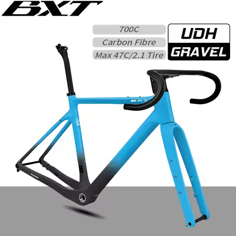 BXT 700C UDH Carbon Fiber Gravel Bike Frame Gravel Handlebar Thru Axle Road Bike Frame Full Hidden C