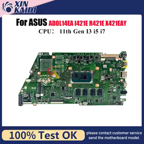 X421EA Laptop Motherboard For ASUS VivoBook X421EAY I421E K433E S433E ADOL14EA R421E X421E Mainboard