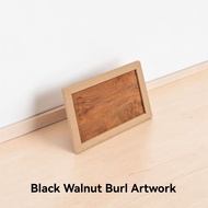Framed Black Walnut Burl Wood Art – Genuine Solid Wood, Unique Natural Pattern, Luxury Wall Decor