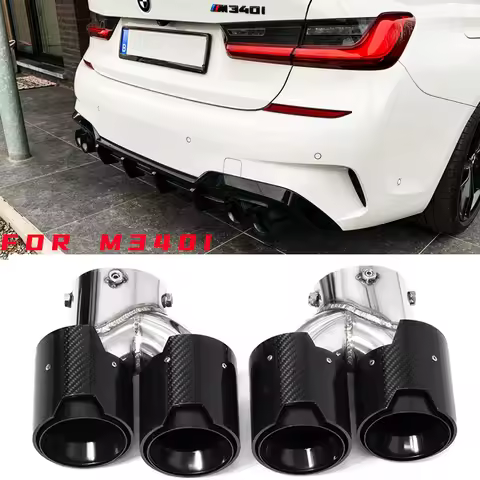 Carbon Fiber Exhaust Tip For BMW G20 G21 M340i 2019 2020 2021 2022 3 Series Dual M Performance xhaus