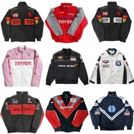 New F1 Racing Jacket Men Vintage Embroidery Varsity Jacket Motorcycle Riding Windbreaker Jacket With