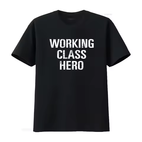 WORKING CLASS HERO Print T Shirt for Men Stylish Lennon NYC John Bernie Design vintage Washed fashio