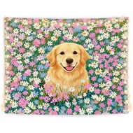 Tapestry  Floral Golden Retriever Dog Tapestry  Dog Home Room decor
