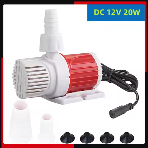 DC 12V 20W 1000-1200L/H Submersible Pump Ultra-Quiet 16.4ft Max Lift Booster Brushless Pump for Pond