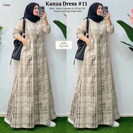 Kanza Dress #11 Baju Gamis Wanita Busui Bahan Katun Motif Kotak²