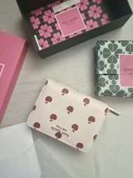 Kate Spade - Spencer Apple Toss Small Wallet 白色銀包小蘋果花紋