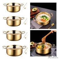 [Miskulu] Korean Ramen Cooking Pot Noodles Pot Household Double Handle Multifunction Pot Instant Noodles Pot for Backyard