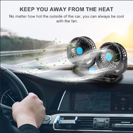 Varity.store 12V/24V Car Air Cooling Fan 360 Adjustable Dual Head Fan Low Noise Cooler Fan