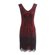 Fringe Gatsby Sequin 1920s Retro Evening Dress