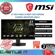 MSI MAG 274QPF E20 27 Inch Rapid IPS QHD 200Hz 0.5ms HDR400 Gaming Monitor USB-C