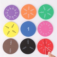 9 PCS Fraction Math Manipulatives Set EVA Math Materials for Fraction Addition & Subtraction Hands-O